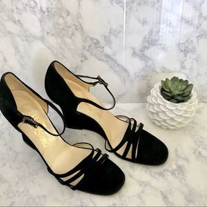 Ferragamo Suede Wedge Strappy Heeled Sanda…